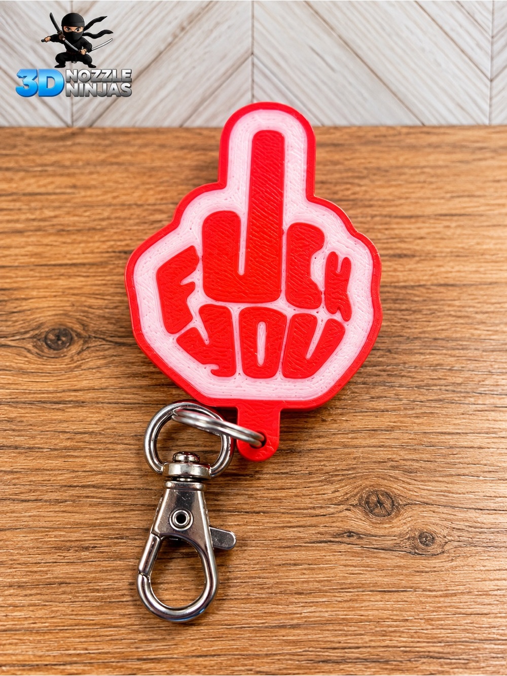 3D Handcrafted Designed Custom F*ck You Middle Finger Novelty Keychain